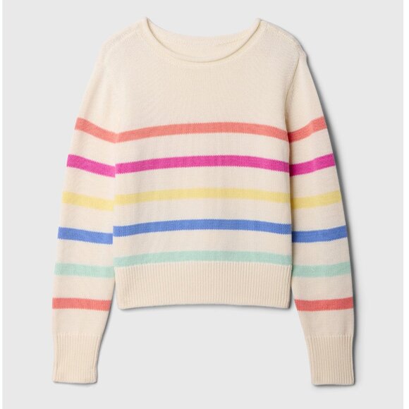 GAP Kids Relaxed Roll Neck Intarsia Girls Cotton Sweater - Picture 1 of 2